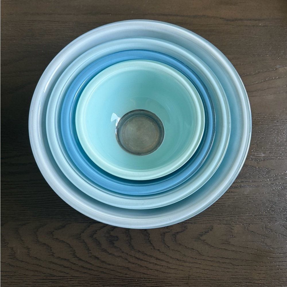 RARE Vintage Pyrex 1980s Bowls Moody Blues Set of 4 Mixing Bowls